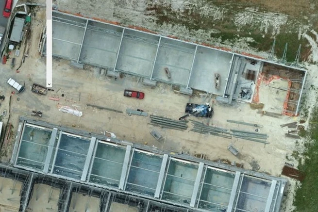 image taken with survey drone of commercial industrial site in Tauranga