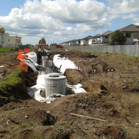 image of drainage construction at Takanini Gurdwara Sri Kalgidhar Sahib Temple