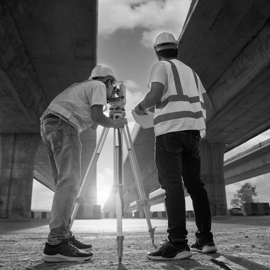 image of surveyors looking through theolodite
