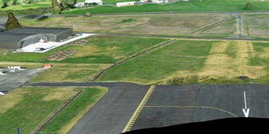 image from survey drone of flight path at Ardmore Airport