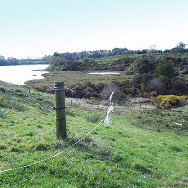 image of fence post overlooking Tides Reach