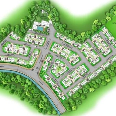image of a drawing of town planning